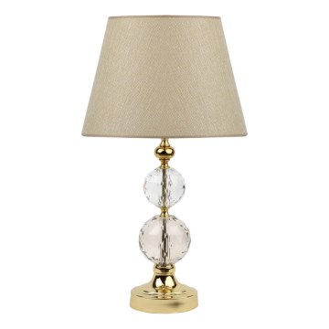 Lampă de masă GOLD CRYSTAL 1xE27/40W/230V bej/auriu