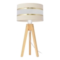 Lampă de masă HELEN 1xE27/15W/230V crem/auriu/pin