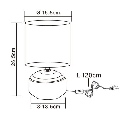 Lampă de masă 1xE14/40W/230V gri/ceramică Globo