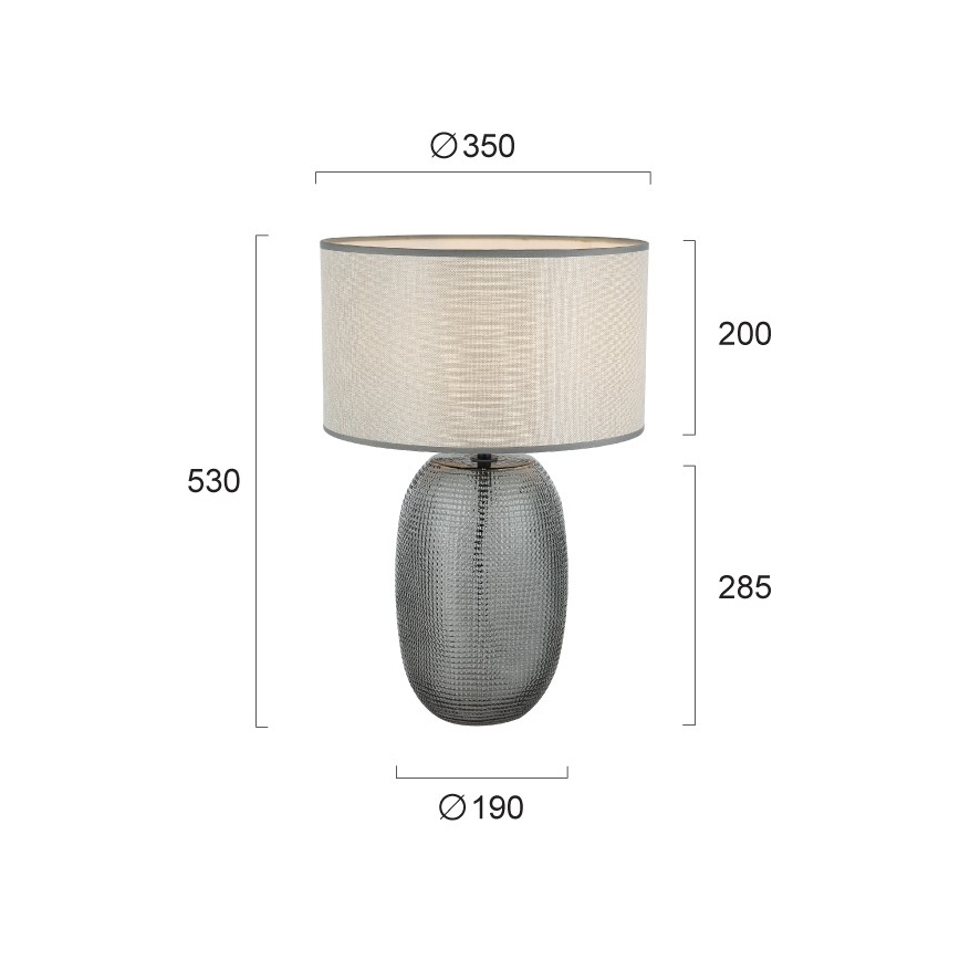 Lampă de masă JENIFER 1xE27/40W/230V gri/fumuriu