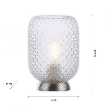 Lampă de masă JUST LIGHT. 14906-55 REISHI 1xE27/40W/230V crom
