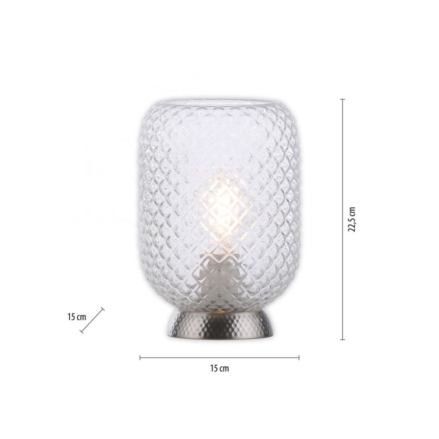 Lampă de masă JUST LIGHT. 14906-55 REISHI 1xE27/40W/230V crom