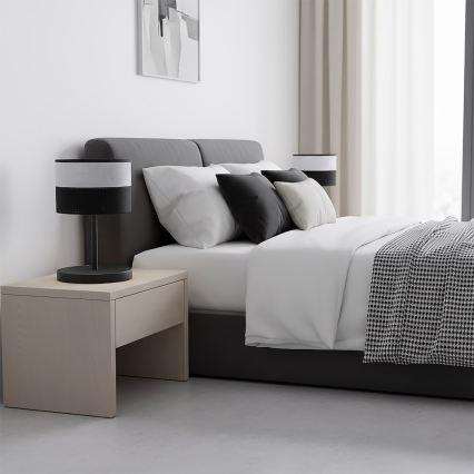 Lampă de masă KARBON 1xE27/15W/230V negru/gri