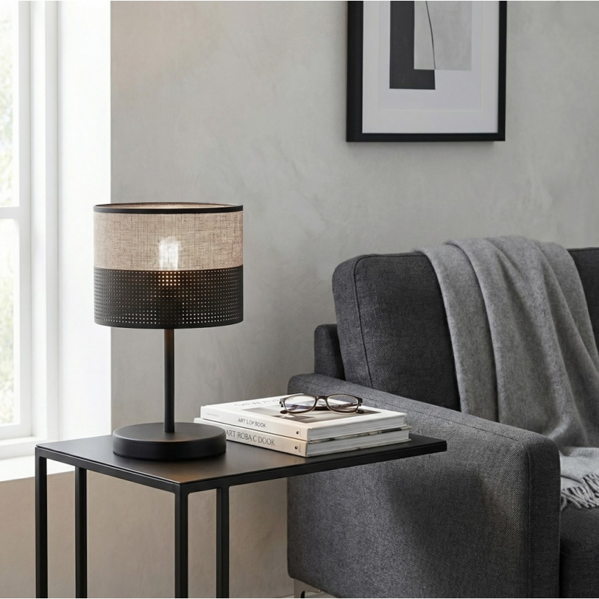 Lampă de masă KARBON 1xE27/15W/230V negru/gri