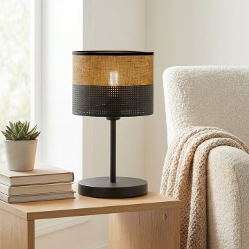 Lampă de masă KARBON 1xE27/15W/230V negru/maro
