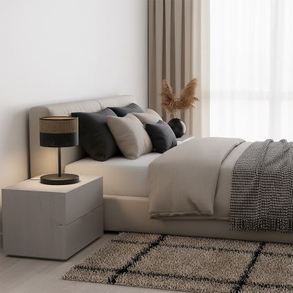 Lampă de masă KARBON 1xE27/15W/230V negru/maro