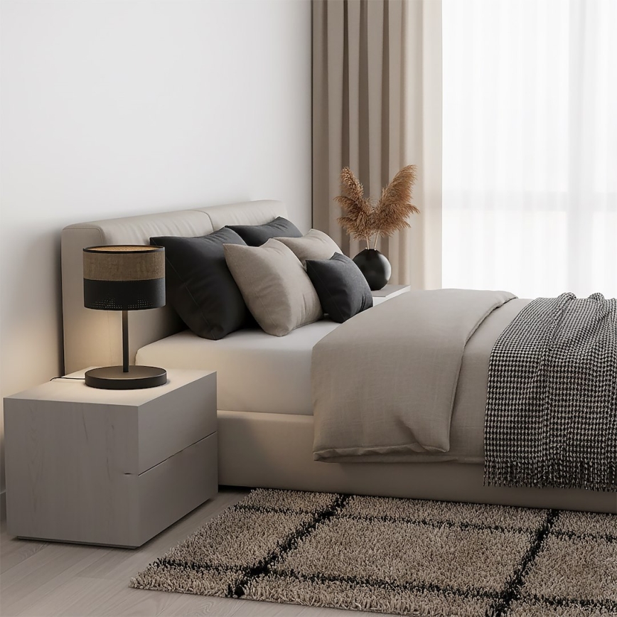 Lampă de masă KARBON 1xE27/15W/230V negru/maro