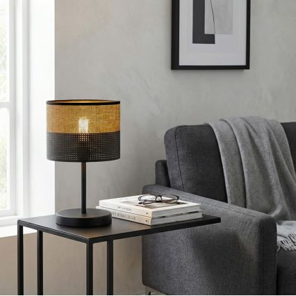 Lampă de masă KARBON 1xE27/15W/230V negru/maro
