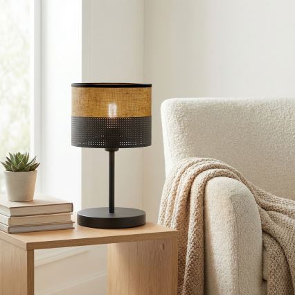 Lampă de masă KARBON 1xE27/15W/230V negru/maro