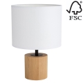 Lampă de masă KRETA 1xE27/25W/230V pin/alb – certificat FSC