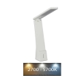 Lampă de masă LED dimabilă tactilă reîncărcabilă USB LED/4W/5V 2700K-5700K albă/argintie