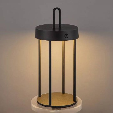 Lampă de masă LED dimmabilă, tactilă, reîncărcabilă, pentru exterior GENTLE LED/1,5W/3,7V 3000 mAh IP44 neagră