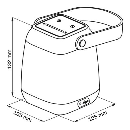 Lampă de masă LED IBIZA cu control tactil și reglare a luminozității, 1,8W/5V, 4000 mAh, IP44, albă