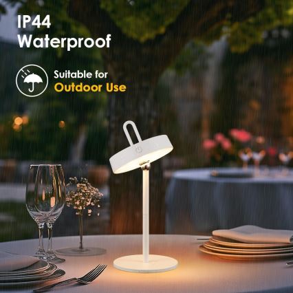 LED lampă de masă tactilă reglabilă, reîncărcabilă pentru exterior GENTLE LED/1,5W/3,7V 3000 mAh IP44 albă
