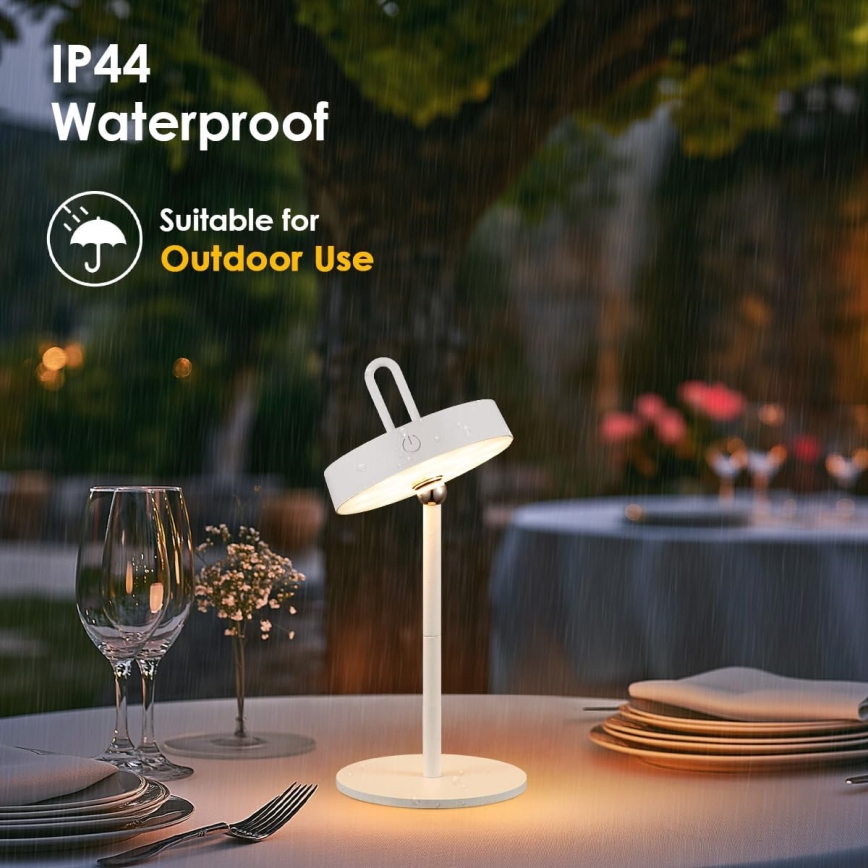LED lampă de masă tactilă reglabilă, reîncărcabilă pentru exterior GENTLE LED/1,5W/3,7V 3000 mAh IP44 albă