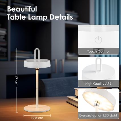 LED lampă de masă tactilă reglabilă, reîncărcabilă pentru exterior GENTLE LED/1,5W/3,7V 3000 mAh IP44 albă