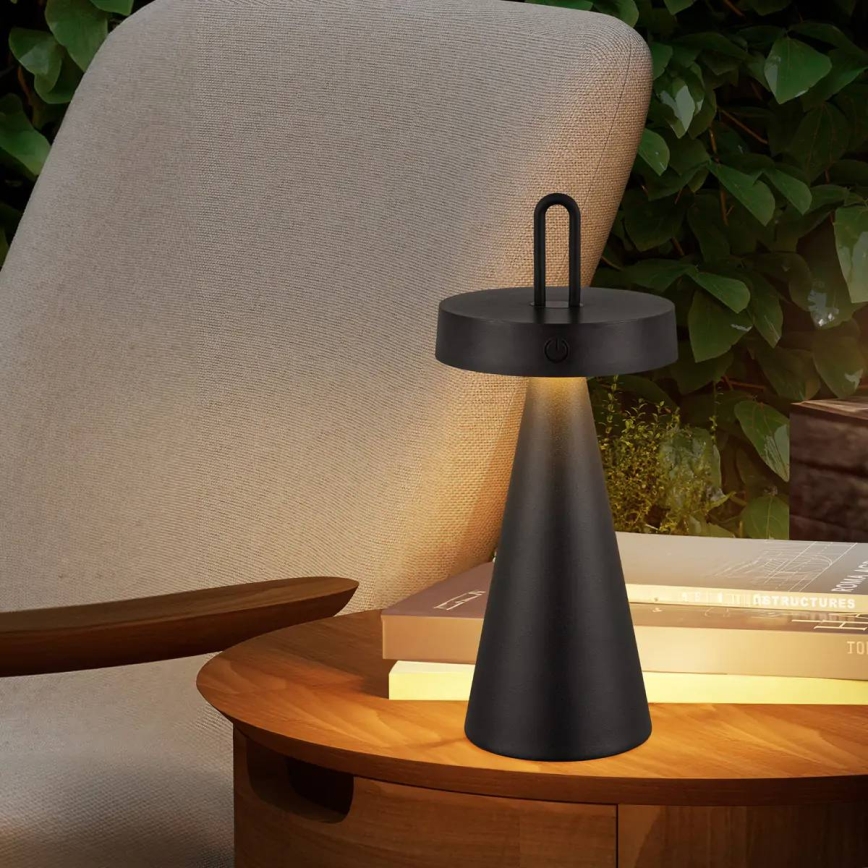 Lampă de masă LED reglabilă, pentru exterior, reîncărcabilă, cu control tactil HALO LED/1,5W/3,7V 3000 mAh IP44 neagră