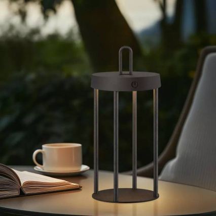 Lampă de masă LED dimmabilă, tactilă, reîncărcabilă, pentru exterior GENTLE LED/1,5W/3,7V 3000 mAh IP44 neagră