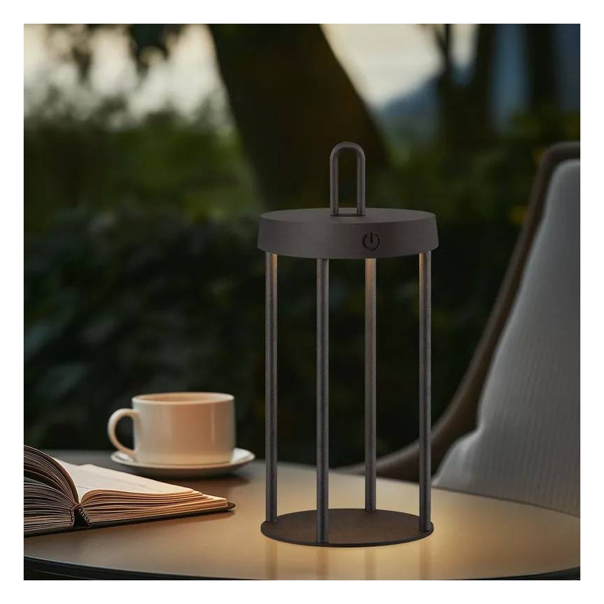 Lampă de masă LED dimmabilă, tactilă, reîncărcabilă, pentru exterior GENTLE LED/1,5W/3,7V 3000 mAh IP44 neagră