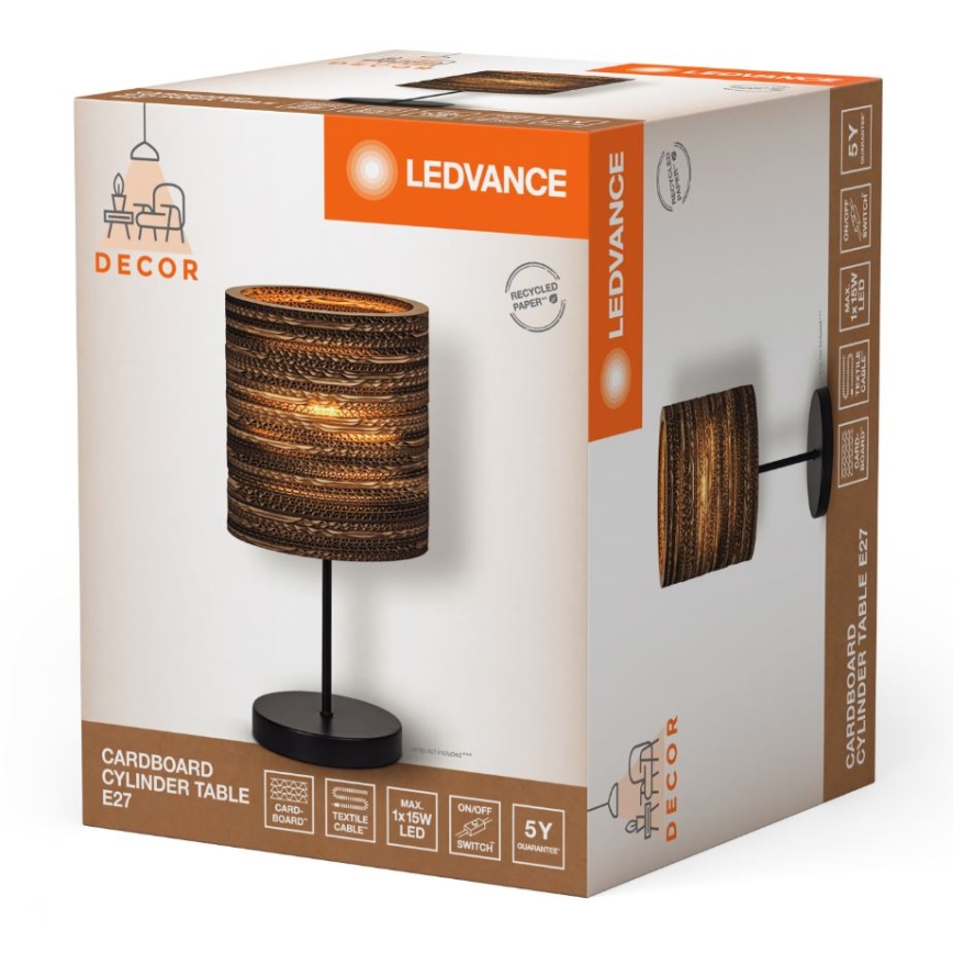 Lampă de masă Ledvance DECOR CARDBOARD 1xE27/15W/230V d. 20 cm