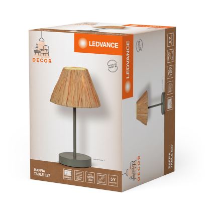 Lampă de masă Ledvance DECOR RAFFIA 1xE27/15W/230V rafie