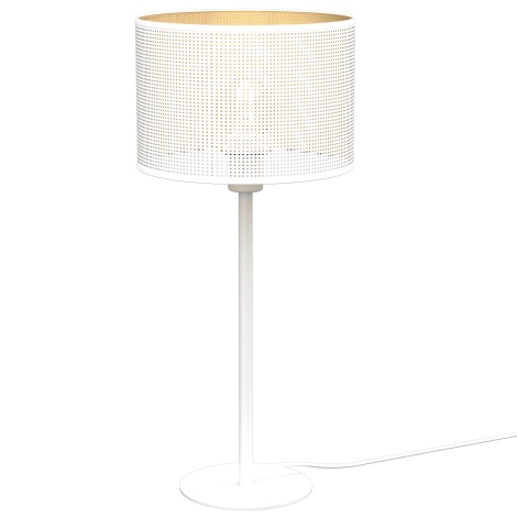 Lampă de masă LOFT SHADE 1xE27/60W/230V d. 25 cm albă/aurie