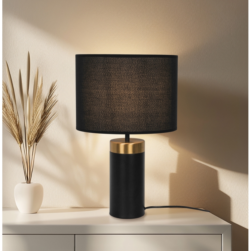 Lampă de masă LUCIANO 1xE27/40W/230V neagră/aurie