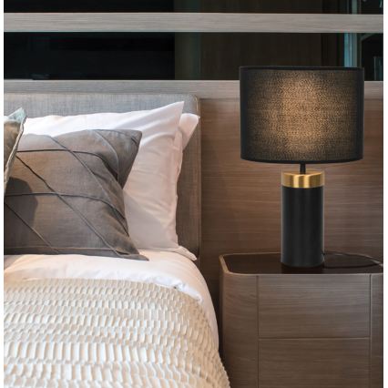 Lampă de masă LUCIANO 1xE27/40W/230V neagră/aurie