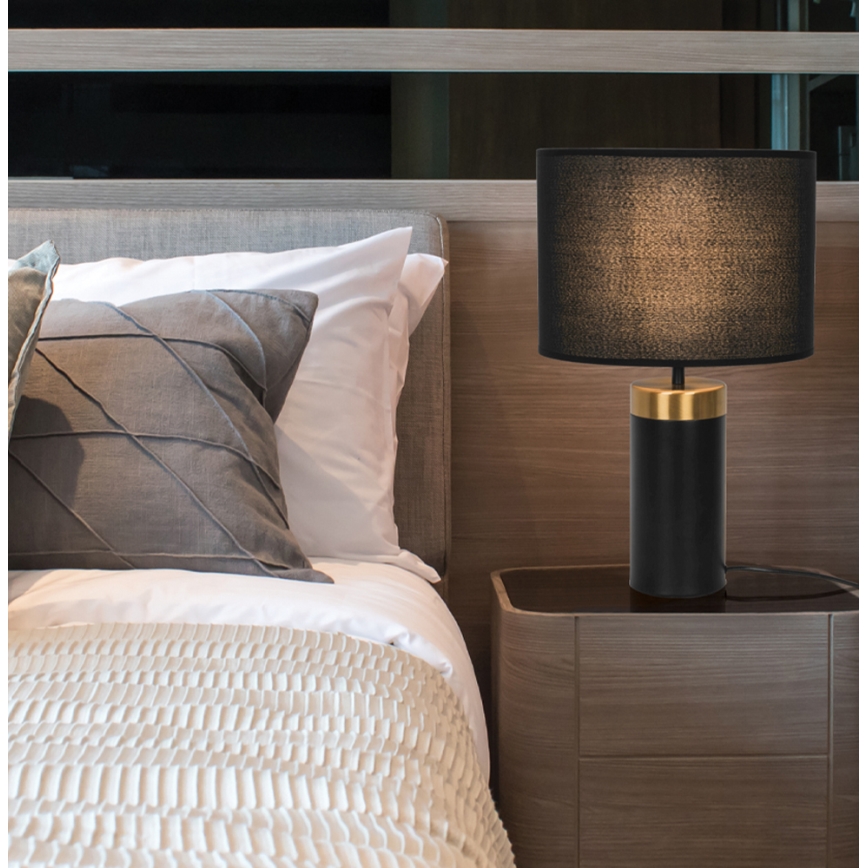 Lampă de masă LUCIANO 1xE27/40W/230V neagră/aurie