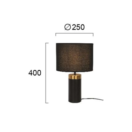 Lampă de masă LUCIANO 1xE27/40W/230V neagră/aurie