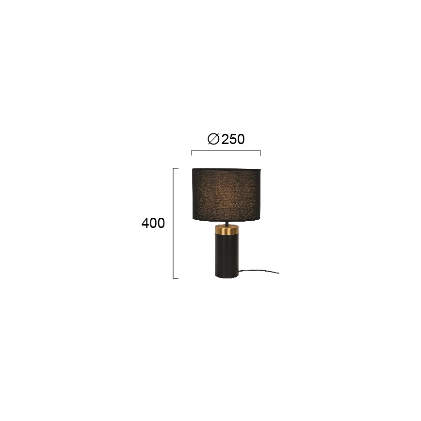 Lampă de masă LUCIANO 1xE27/40W/230V neagră/aurie
