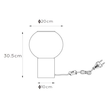 Lampă de masă Lucide 45502/01/30 MARIUS 1xE27/40W/230V negru
