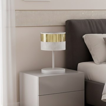 Lampă de masă LUX 1xE27/15W/230V alb/auriu