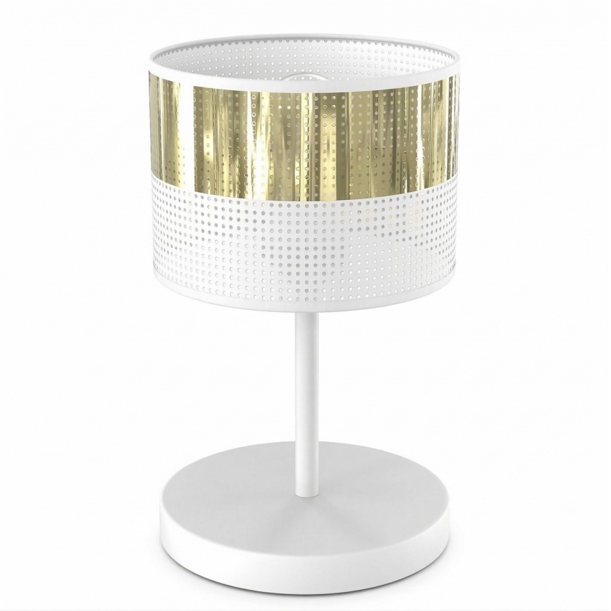 Lampă de masă LUX 1xE27/15W/230V alb/auriu