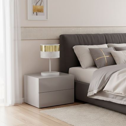 Lampă de masă LUX 1xE27/15W/230V alb/auriu