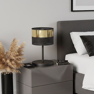 Lampă de masă LUX 1xE27/15W/230V negru/auriu