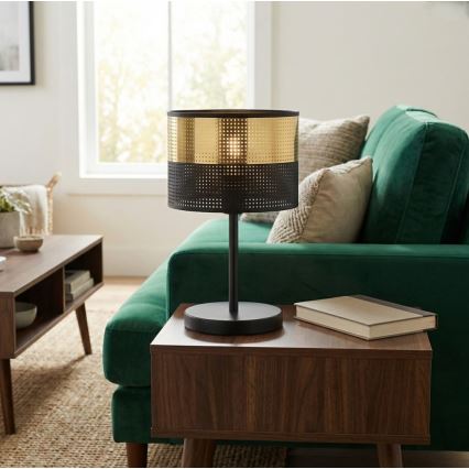 Lampă de masă LUX 1xE27/15W/230V negru/auriu