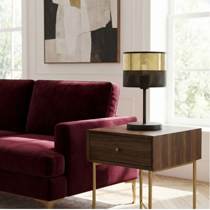 Lampă de masă LUX 1xE27/15W/230V negru/auriu