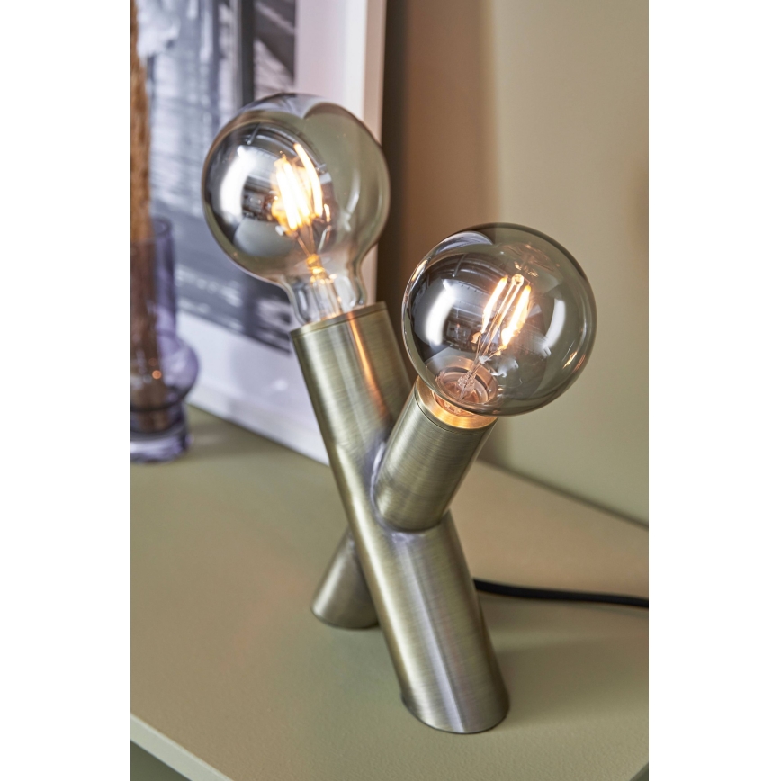 Lampă de masă Markslöjd 108053 SIMUL 1xE27/40W + 1xE14/40W/230V aurie