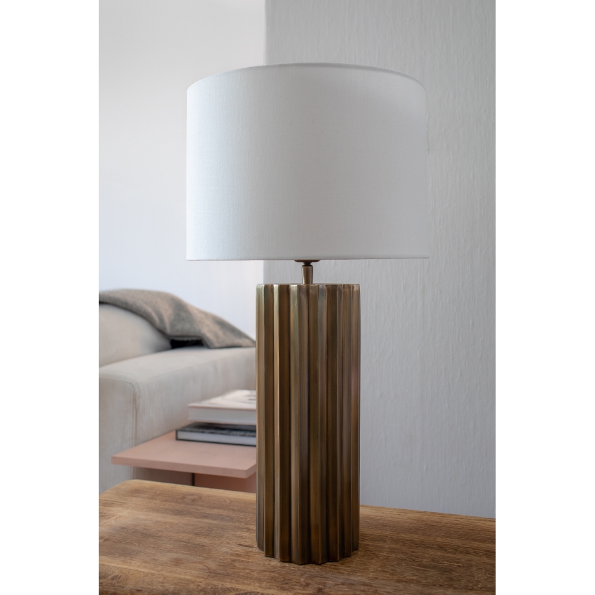 Lampă de masă Markslöjd 108669 HASHIRA 1xE27/40W/230V alb/alamă