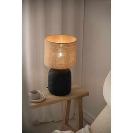 Lampă de masă Markslöjd 108684 MONTAGNA 1xE14/40W/230V 45 cm bej/negru