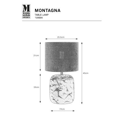 Lampă de masă Markslöjd 108684 MONTAGNA 1xE14/40W/230V 45 cm bej/negru