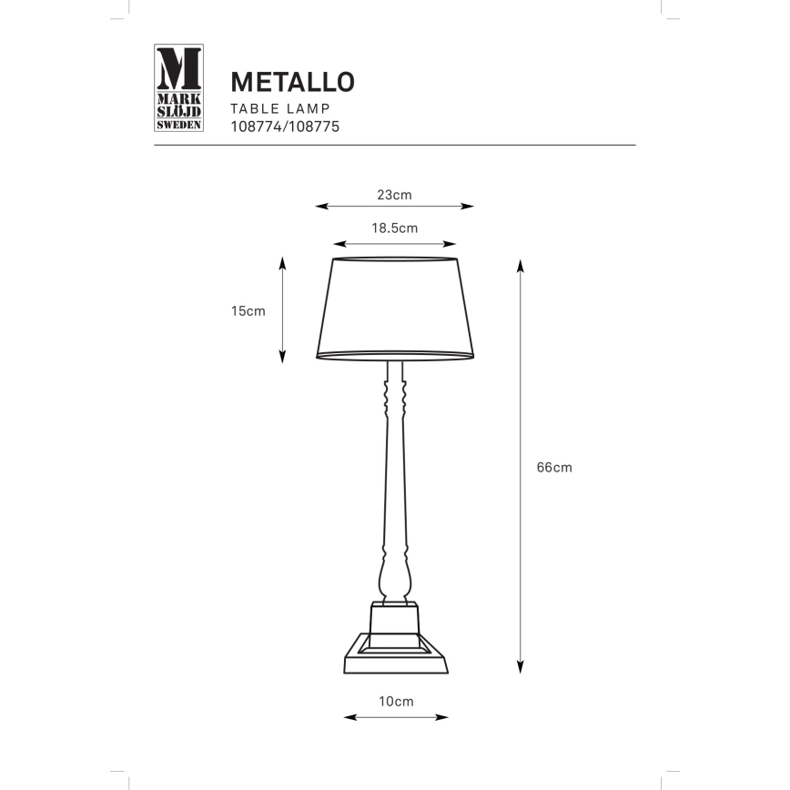 Lampă de masă Markslöjd 108774 METALLO 1xE27/40W/230V auriu