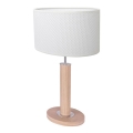Lampă de masă MERCEDES, 1xE27/40W/230V, 46 cm, alb/stejar
