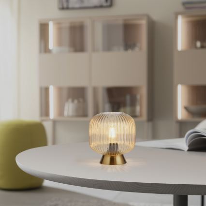 Schöner Wohnen 13573-27 - Lampă de masă NAMI 1xE27/25W/230V auriu/bej/fumuriu