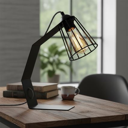 Lampă de masă NANDO 1xE27/15W/230V neagră
