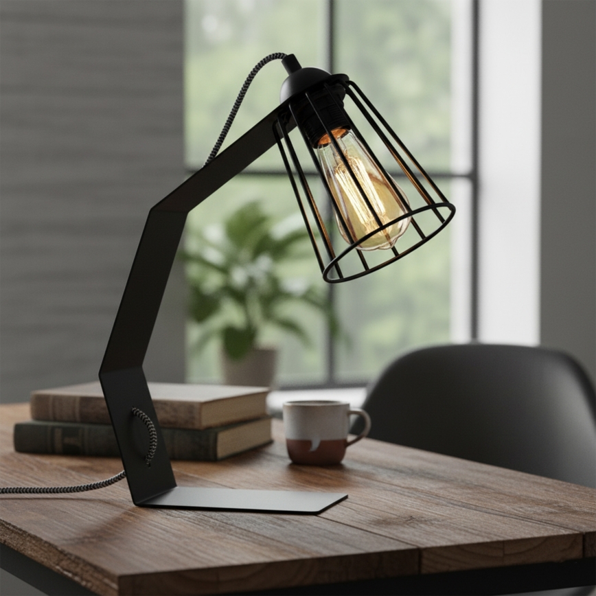 Lampă de masă NANDO 1xE27/15W/230V neagră