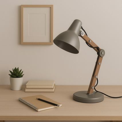 Lampă de masă ONLI ARCHITETTO 1xE27/22W/230V 62 cm gri/maro