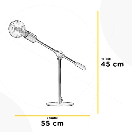 Lampă de masă ONLI ASTE 1xE27/15W/230V 45 cm negru/auriu