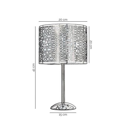 Lampă de masă ONLI BRUCE 1xE27/15W/230V 40 cm crom mat